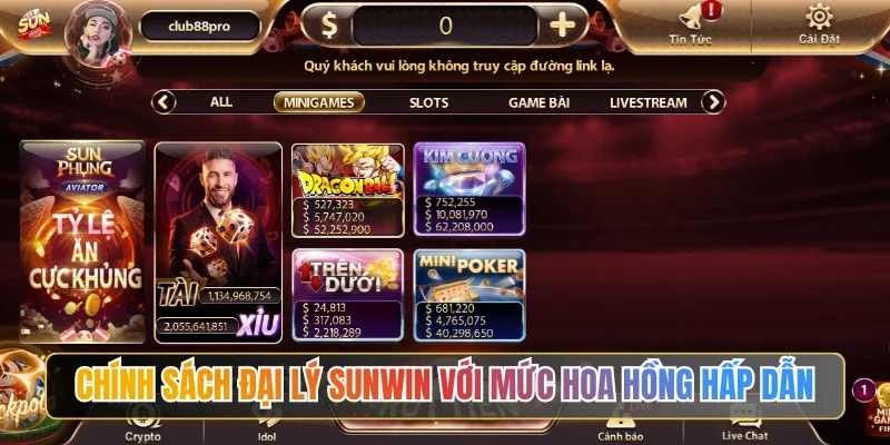 Chính sách đại lý SUNWIN với mức hoa hồng hấp dẫn hàng đầu